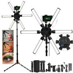 FOSOTO Star Ring Light Multimedia Video Ring Lamp 120W Photography Lamp With Tripod For Makeup Video Photographys