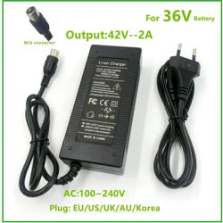 42V2A Charger 36V Li-ion Lithium Battery Charger For 36V Lithium Li-ion Battery Pack RCA Plug Quiet charger