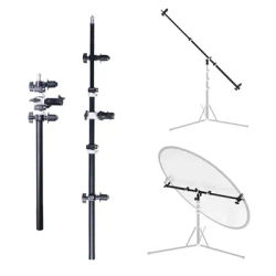 Reflector Holder Pole Telescoped Crossbar Background Support 125cm Boom Arm for Light Stand Flash