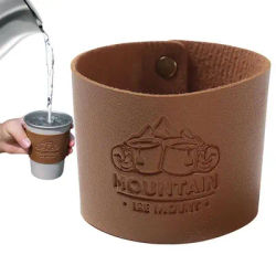 Leather Drink Sleeves Handcrafted Mug Leather Case Portable Reusable PU Leather Cup Holder Travel Cup Outer Packaging Leather