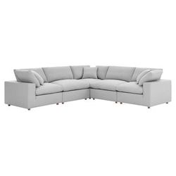 Commix Down Filled Overstuffed 5 Piece 5-Piece Sectional Sofa - East End Imports EEI-3359-LGR