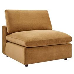Commix Down Filled Overstuffed Performance Velvet Armless Chair - East End Imports EEI-4367-COG