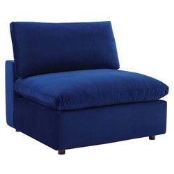 Commix Down Filled Overstuffed Performance Velvet Armless Chair - East End Imports EEI-4367-NAV