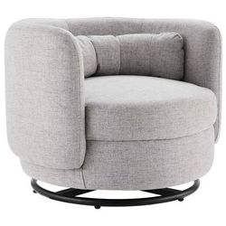 Relish Upholstered Fabric Swivel Chair - East End Imports EEI-5000-BLK-LGR