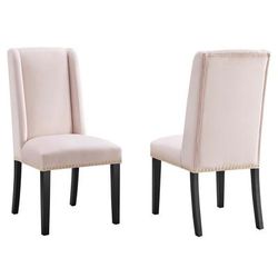 Baron Performance Velvet Dining Chairs - Set of 2 - East End Imports EEI-5012-PNK