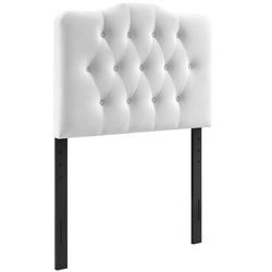 Annabel Twin Diamond Tufted Performance Velvet Headboard - East End Imports MOD-6126-WHI