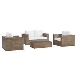 Convene Outdoor Patio Outdoor Patio 4-Piece Furniture Set - East End Imports EEI-6328-CAP-WHI