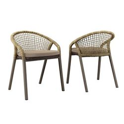 Meadow Outdoor Patio Dining Chairs Set of 2 - East End Imports EEI-4995-NAT-TAU