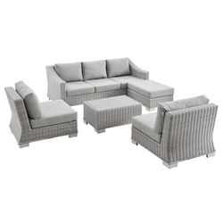 Conway 5-Piece Outdoor Patio Wicker Rattan Furniture Set - East End Imports EEI-5097-GRY