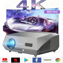 4K 3800 ANSI native full hd video projector 2.4+5G wifi auto focus android TV movies video projector NFC daytime home theater
