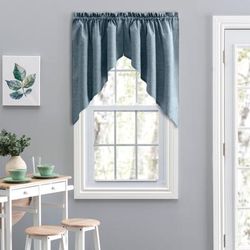 Lisa Solidtextured Tailored Swag by Ellis Curtains in Dusty Blue