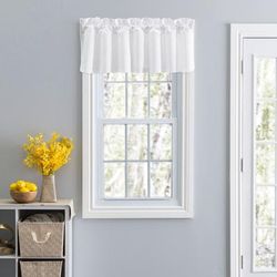 Stacey Curtain Color Lined Swag Set Filler Valance by Ellis Curtains in White