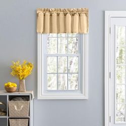 Stacey Curtain Color Lined Swag Set Filler Valance by Ellis Curtains in Almond