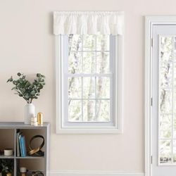 Classic Wide Ruffle Ruffled Valance by Ellis Curtains in Natural