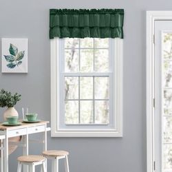 Stacey Curtain Ruffled Filler Valance by Ellis Curtains in Harvest