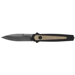 Kershaw Launch 15 Automatic Folding Knife 3.75in CPM MagnaCut Spear Point BladeBlack Oxide BlackWash Finish Tan/Black Handle 7950