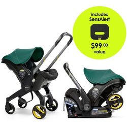 Doona+ Infant Car Seat & Stroller + SensAlert Pad Bundle - Racing Green