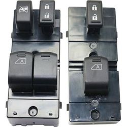 2008 Nissan Altima Front, Driver and Passenger Side Window Switches, Black, without Passenger Side Auto Down