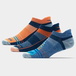 Saucony Inferno Merino Wool No Show Tab Socks 3 Pack Socks Orange/Blue