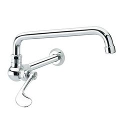 Krowne 12-170L Splash Mount Wok Faucet w/ 10" Swing Nozzle, Lever-type Handle, Silver Series