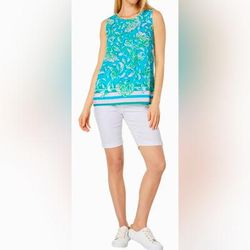 Lilly Pulitzer Tops | Lilly Pulitzer Nwot Iona Sleeveless Top | Color: Blue/Green | Size: Xl