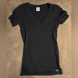 Pink Victoria's Secret Tops | Black V Neck Shirt | Color: Black | Size: Xs