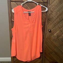 Torrid Tops | Bright Coral, Torrid Tank Blouse. | Color: Tan | Size: 0