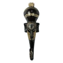 Humility,'Hand Carved Sese Wood and Aluminum Plated Mask'