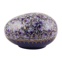 Purple Chinar Foliage,'India Handmade Purple Leaf Papier Mache Box (4.5 inch)'