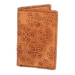 Ginger Luck,'Handcrafted Leather Card Wallet with Celtic Knot Motifs'