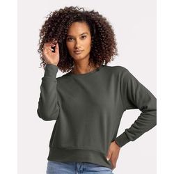 Next Level 9084 Women's Laguna Sueded Sweatshirt in Heavy Metal size 2XL | Cotton/Polyester Blend