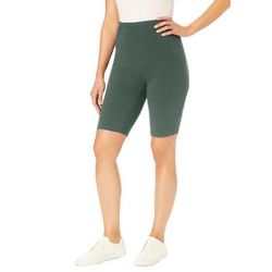 Plus Size Women's Pocket Bike Short by Woman Within in Pine (Size S)