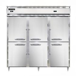 Continental D3RRFNSSHD Designer Line 78" 3 Section Commercial Combo Refrigerator Freezer - Solid Doors, Top Compressor, 115v, Silver