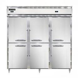 Continental D3RRFNSSHD 78" Designer Line 3 Section Commercial Combo Refrigerator Freezer - Solid Doors, Dual Temp, 115v, Silver