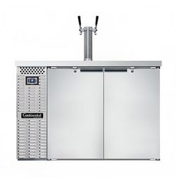 Continental KC50NSS 50" Kegerator Commercial Beer Dispenser w/ 2 Keg Capacity - 2 Column, Stainless, 115v, Stainless Steel
