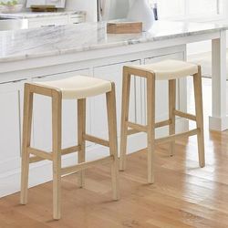 Milo Backless Bar & Counter Stool - Counter Height (24" Seat), Black Walnut, Black Walnut/Marbled Dove Gray/Counter Height - Grandin Road