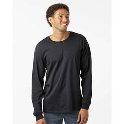 SoftShirts 220 Classic Long Sleeve T-Shirt in Black size 3XL | Cotton/Canvas Blend