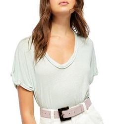 Free People Tops | Free People Under The Sun Shirt | Color: Green/White | Size: M