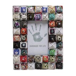 Square Shrines,'3x5 Recycled Paper Photo Frame with Multicolored Squares'