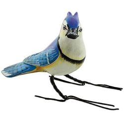 Blue Jay,'Hand Painted Blue Jay Ceramic Bird Figurine from Guatemala'