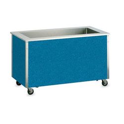 Vollrath 36143 37 5/8" Non-Refrigerated Cold Food Bar - 3 Full Size Pan Wells, Floor Model, Stainless Steel