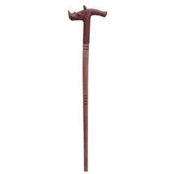 Wood walking stick, 'Rhinoceros' - Unique Wood Walking Stick