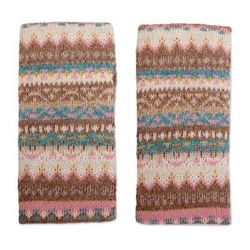Tan Pastels,'Fingerless Mitts Knitted from 100% Alpaca in Peru'