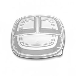 D&W Fine Pack CL213-1003C-1 10 1/4" Dome Lid - Polystyrene, Clear, Square