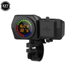 Caricabatterie doppio USB USB + C per moto con schermo a colori per display della temperatura e della tensione per la ricarica GPS del tablet del telefono cellulare