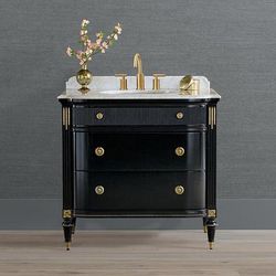 Regency Bow Front 36" Single Bath Vanity - Black - Frontgate