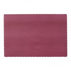 Hoffmaster 314-202 Lapaco Placemat - 13 1/4" x 9 3/8", Paper, Burgundy, Scalloped Edge, Red