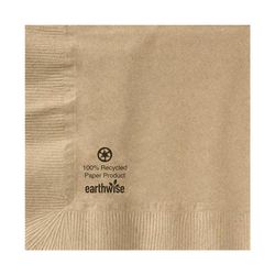 Hoffmaster 180230 Earthwise 1/4 Fold Beverage Napkins - 2 ply, Brown, 2-ply, Kraft Brown