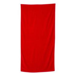 Q-Tees QV3060 Velour Beach Towel in Red | Cotton