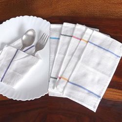 Joyful Flavors,'Set of 6 Woven Mini Cotton Dish Towels with Colorful Stripes'